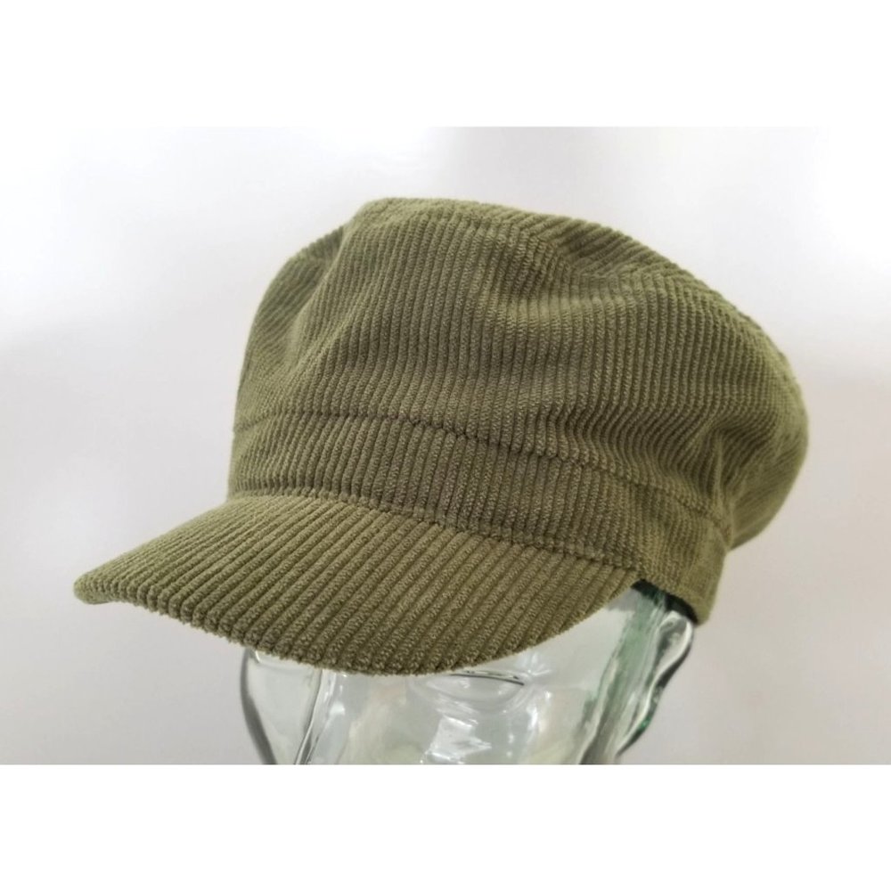 Corduroy Cadet Hat in Olive Green - Women's Casual Cap
